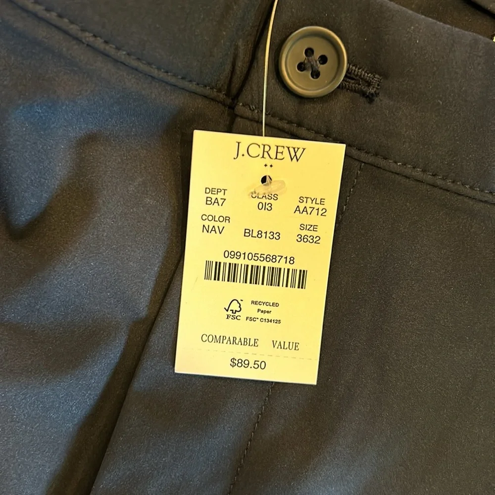 BNWT J Crew Slim Tech Pants in Navy Blue 36x32 - Picture 7 of 7